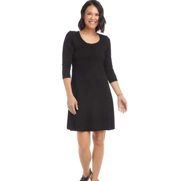 Karen Kane Jersey Knit Dress 3/4 Sleeves Scoop Neck Sz M Normcore A-Line Stretch - Picture 4 of 12